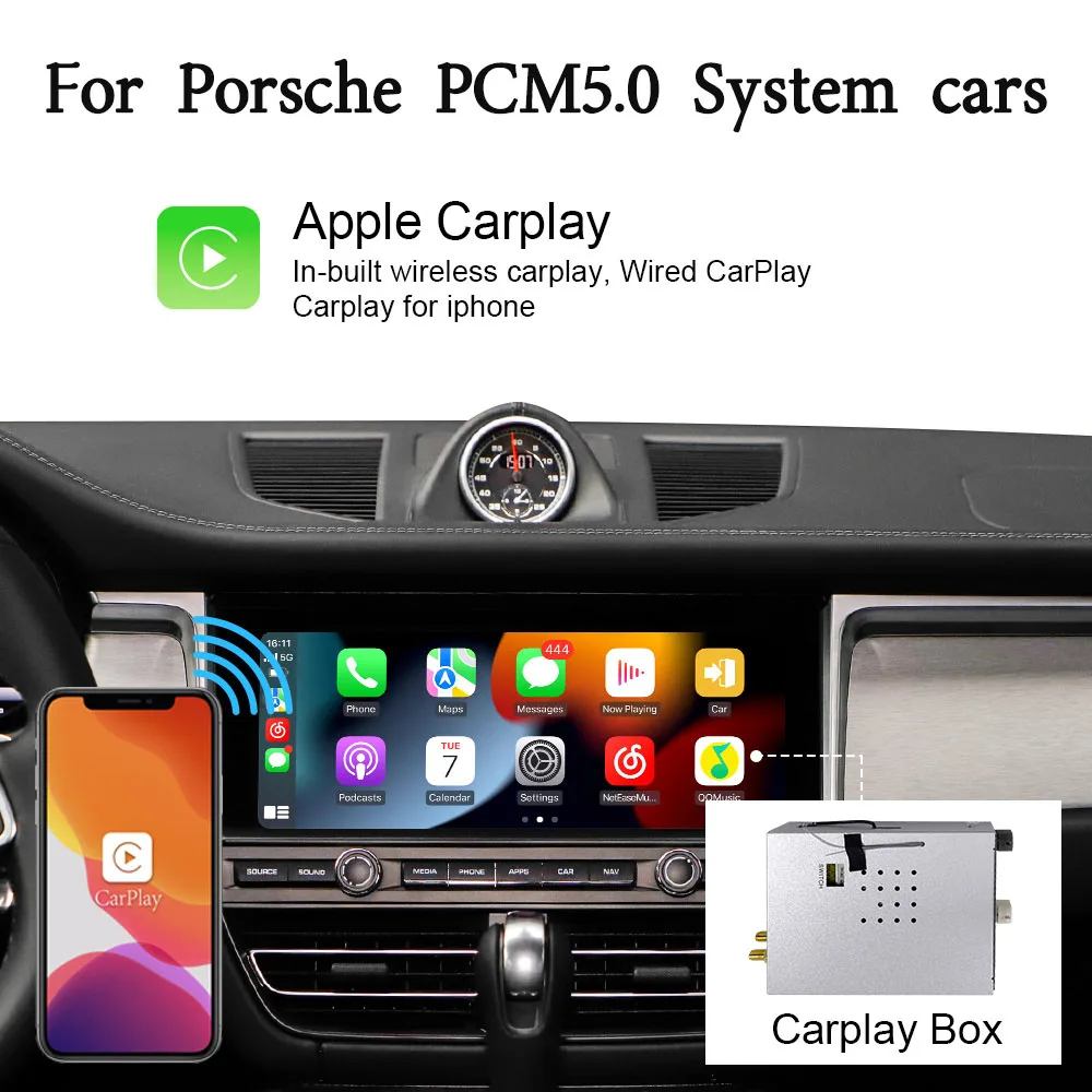 Hualingan for Porsche Android Auto CarPlay Macan Cayenne 911 8 + 128GB wireless full screen YouTube Spotify Netflix Multimedia