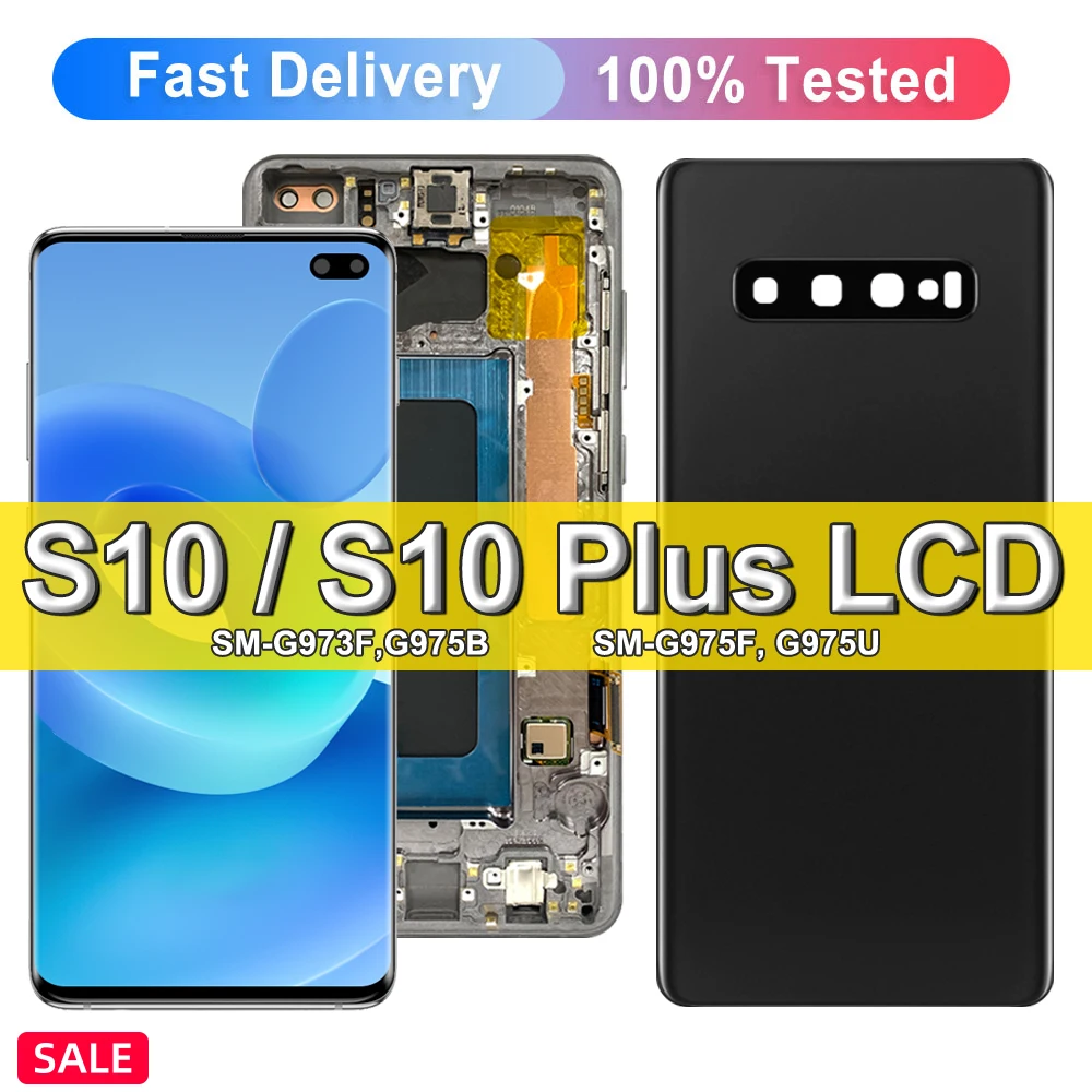 Amoled S10+ S10 Screen, For Samsung Galaxy S10 Plus LCD Display G975F Touch Screen Replacement Digitizer For SAMSUNG S10 LCD