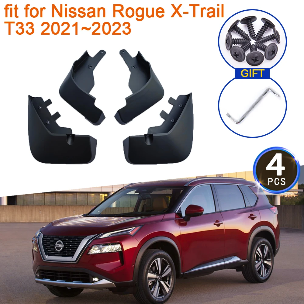 4x for Nissan Rogue XTrail T33 X-Trail X Trail 2021~2023 2022 MudFlap Mudguards Splash Guard Front Rear Fender Flare Accessories