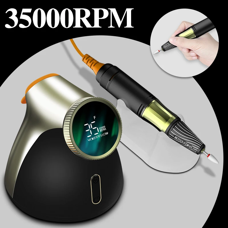 35000RPM Electric Nail Drill Machine Manicure Machine With LCD Display Nail Drill Art Machine Tool For Acrylic Nail Pedicure