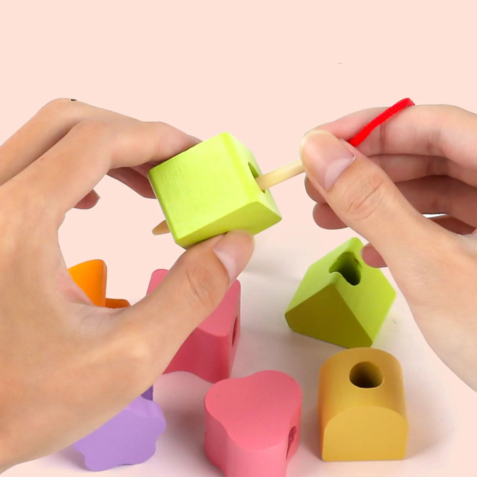 Houten kleurmatching sorteer- en stapelspeelgoed - Handoogcoördinatie Stapelspel Puzzels Verjaardagscadeauspeelgoed voor kinderen