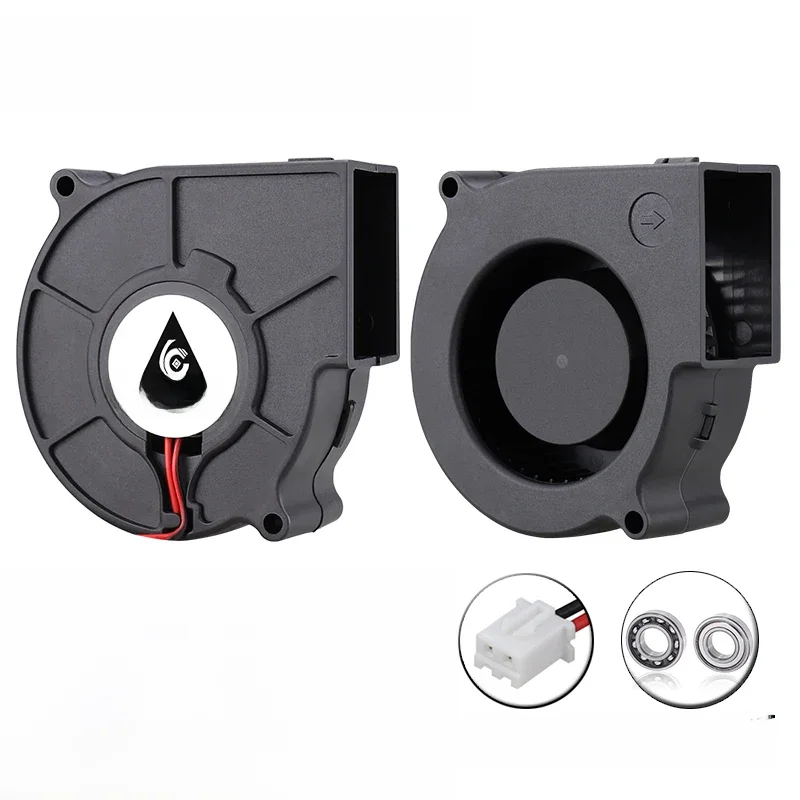 1 szt. Gdstime DC 5V 12V 24V 75mm X 30mm Wentylator odśrodkowy 7530 7,5cm Wentylator Turbo z podwójnym łożyskiem kulkowym, wentylator chłodzący 75mm, wentylator do oczyszczacza powietrza, wentylator do radiatora — zdjęcie produktu 7
