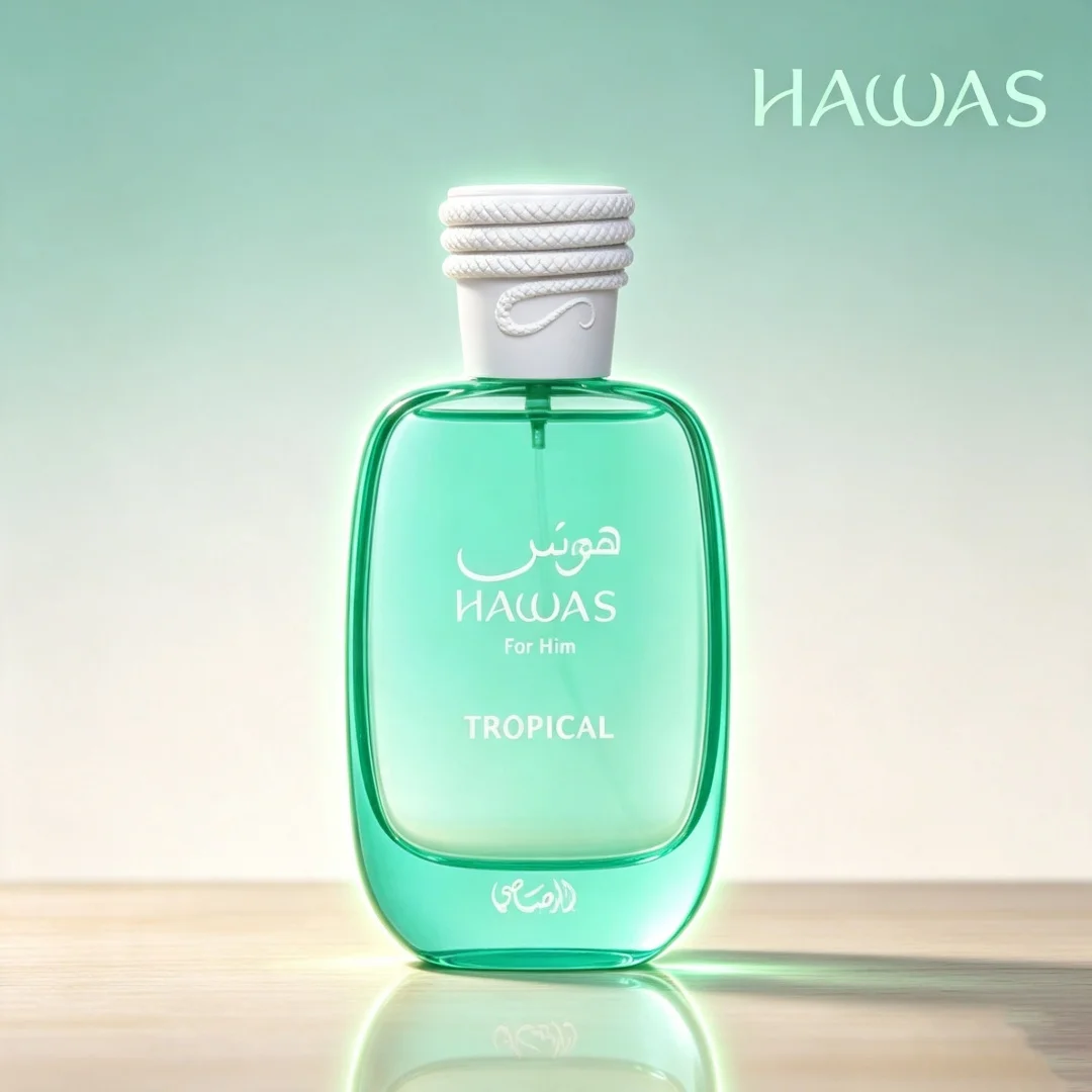 Hawas Tropical by Rasasi Men's Perfume 100ml , Refreshing Fig & Tonka Bean Aromatic Green Fragrance view 3