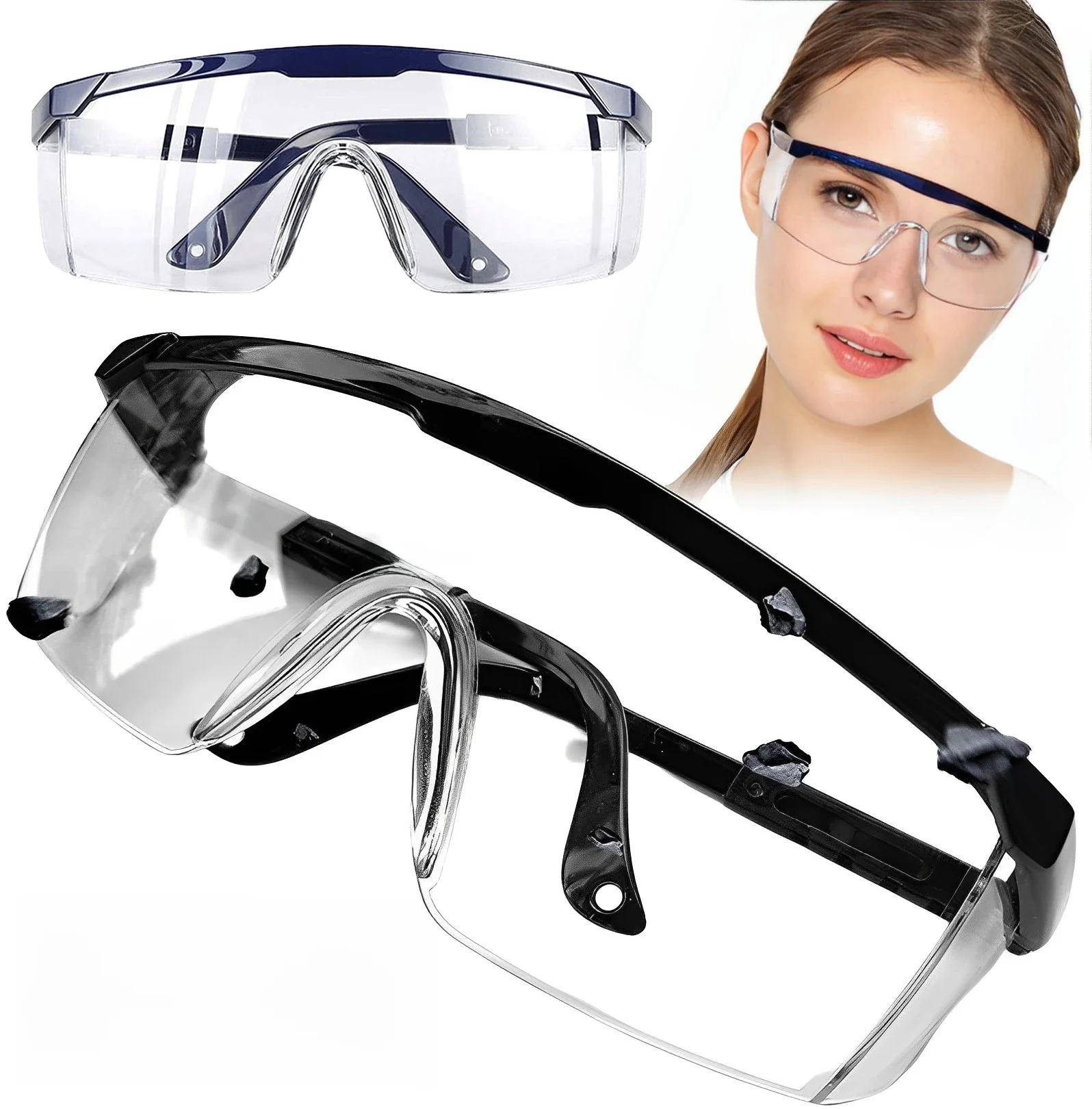 AliExpress 2Pcs Anti-Splash Work Safety Glasses Eye Protecting Lab Goggles Protective Industrial Wind Dust Proof Goggles Cycling Glasses
