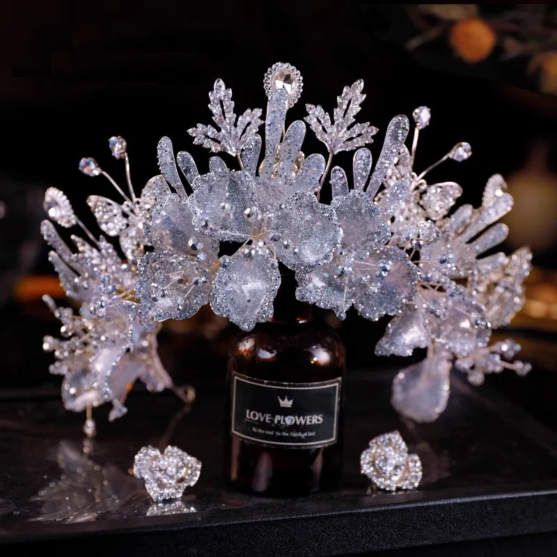 رباط شعر على شكل فراشة مطرز يدويًا للنساء، إكسسوار تاج الزفاف عالي الجودة، مجوهرات ربطة شعر الزفاف