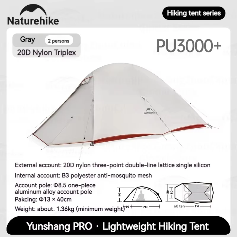 Naturehike ultralight Cloud Up Pro Tent uit iPerson Quick Build 20D Dubbele Lagen Wandelen Waterdichte Reistent bleembaar