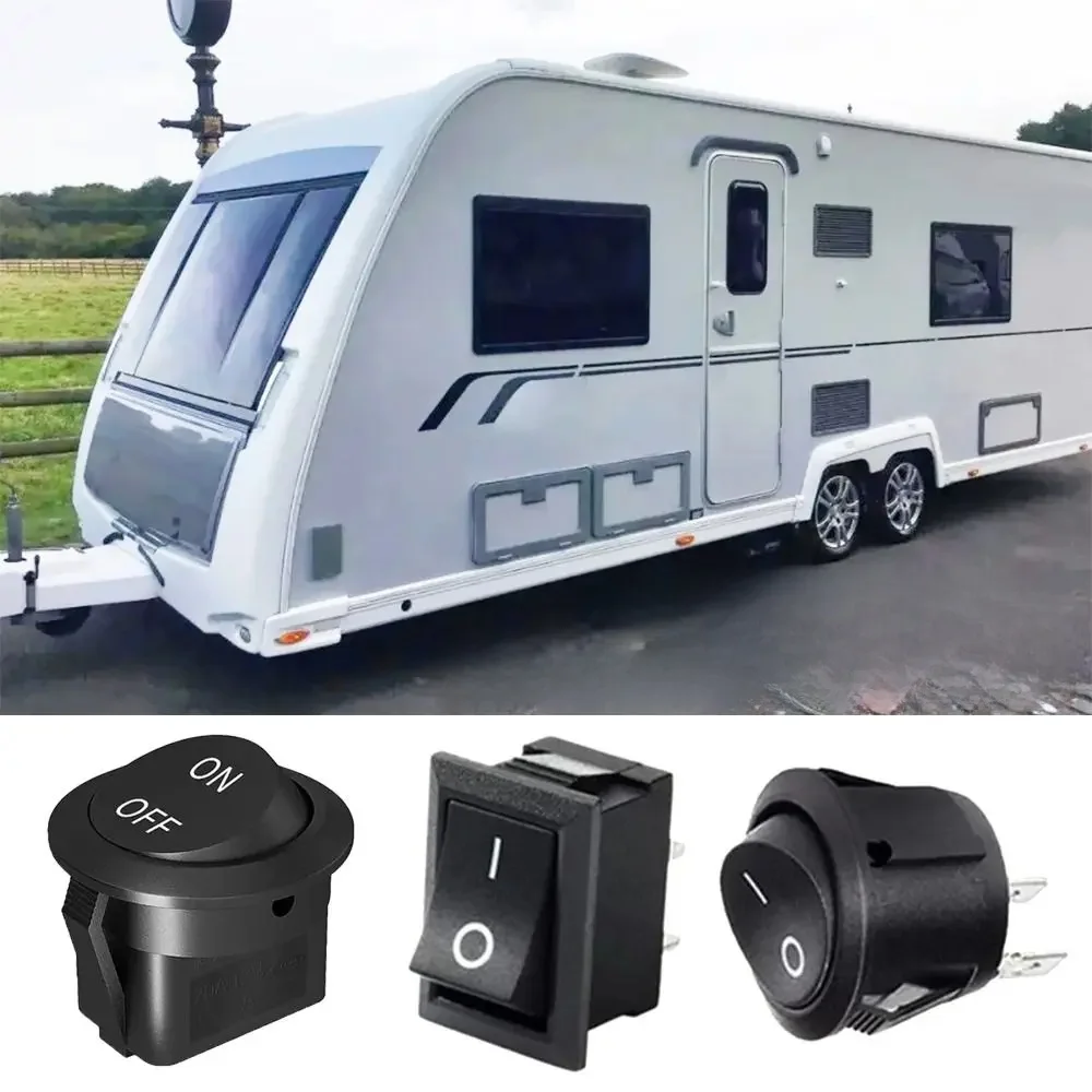 Mini interrupteur à bascule rond marche/arrêt, interrupteur à bouton-poussoir SPST, 2 broches, 12V, 24V, 20mm avec fils, auto, voiture, bateau, montres, 5 pièces