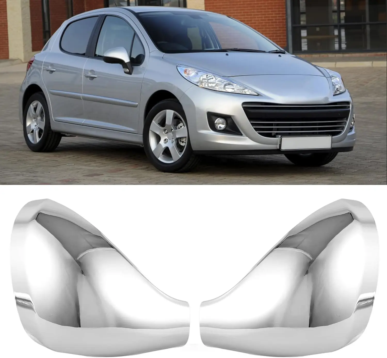 

ABS Car Rearview Side Mirror Cover Wing Cap Decorative Exterior Case Trim Shell Housing For Peugeot 207 2006-2014 308 2006-2013