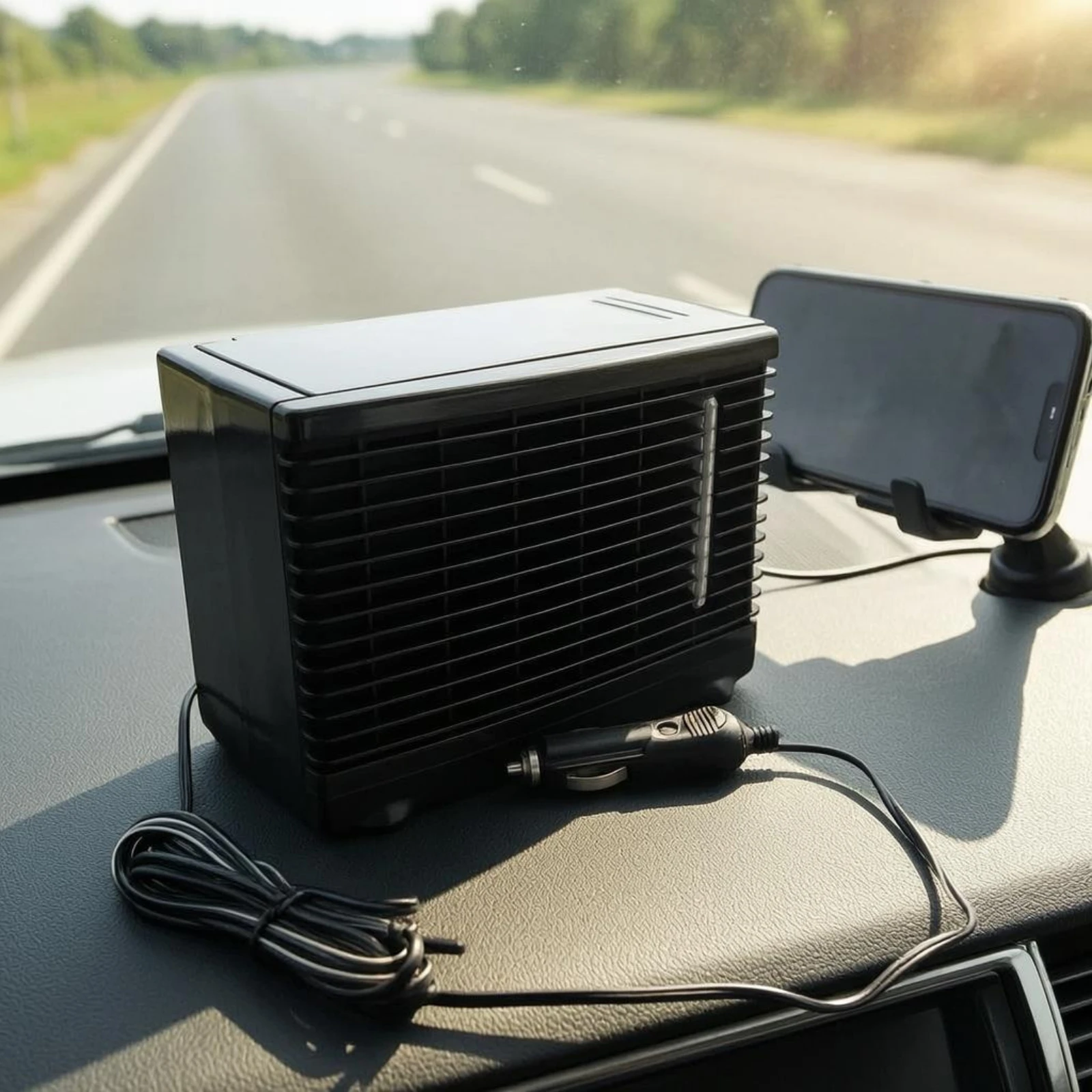 Enfriador de Aire Evaporativo Portátil para Auto, Ventilador de Refrigeración Universal para Tablero de Auto, para Vehículos, Camiones, Autocaravanas, SUV, Barcos, Golf