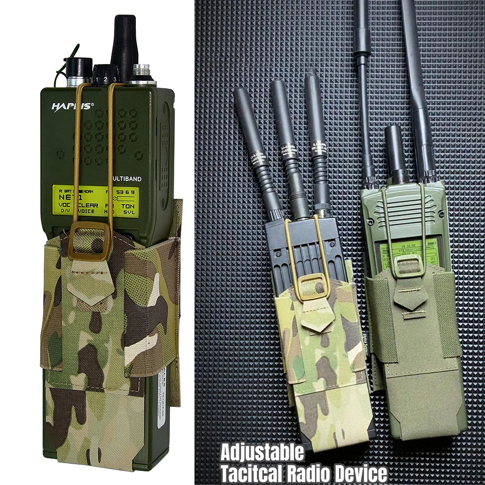 

Tactical Walkie-Ttalkie Storage Bag Molle Large Adjustable Walkie-Talkie Tool Pouch Compatible with 148 152 163 MPU5 for Shootin
