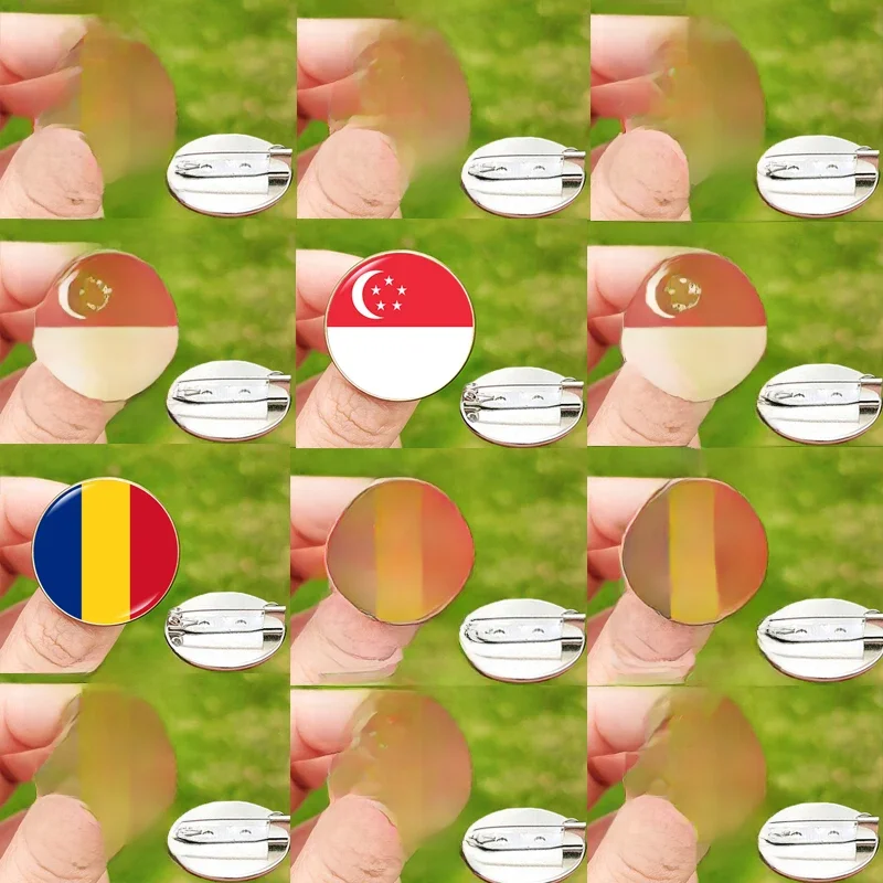 Gorąca wyprzedaż broszka z flagą narodową Chile niemcy singapur mania Anglia koreańska kolumbia Georgia Ireland Finland bułgaria przypinki na klapę — zdjęcie 2