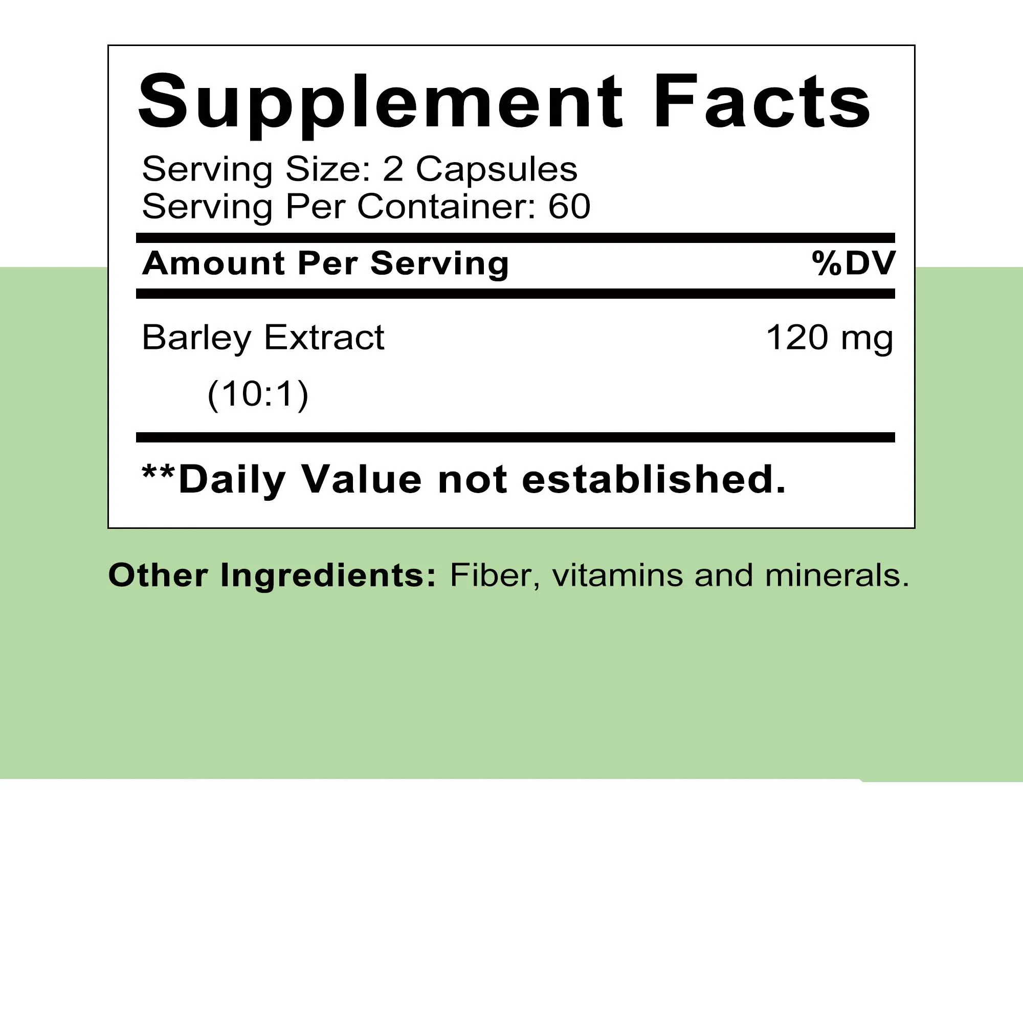 Barley Grass Capsules - Promote Satiety, Weight Loss, and Cardiovascular Health - 120 Capsules