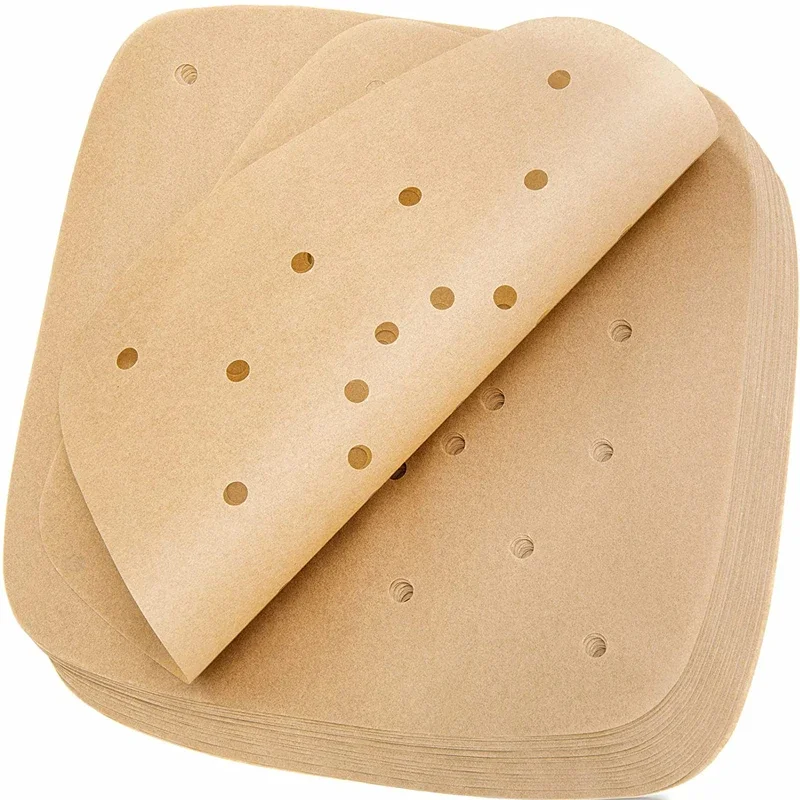 Papier pour friteuse à Air, doublures jetables pour cuiseur à vapeur, ustensiles de cuisine, tapis de cuisson antiadhésif, papier absorbant l'huile pour friteuse