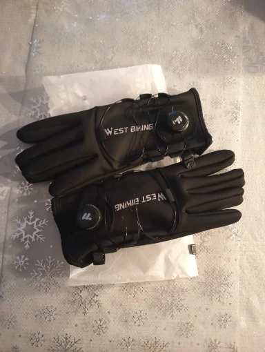 WEST BIKING Winter Self-Locking Bicycle Gloves Thermal Warm Full Finger Cycling Gloves Sports Touchscreen Twist Locking Gloves photo review