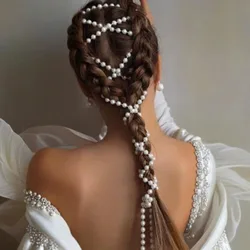 Stonefans Pearl Hairpin for Women Headband Rhinestone Bridal Headdress New Handmade Wedding Jewelry Decoratons Accessories Gifts
