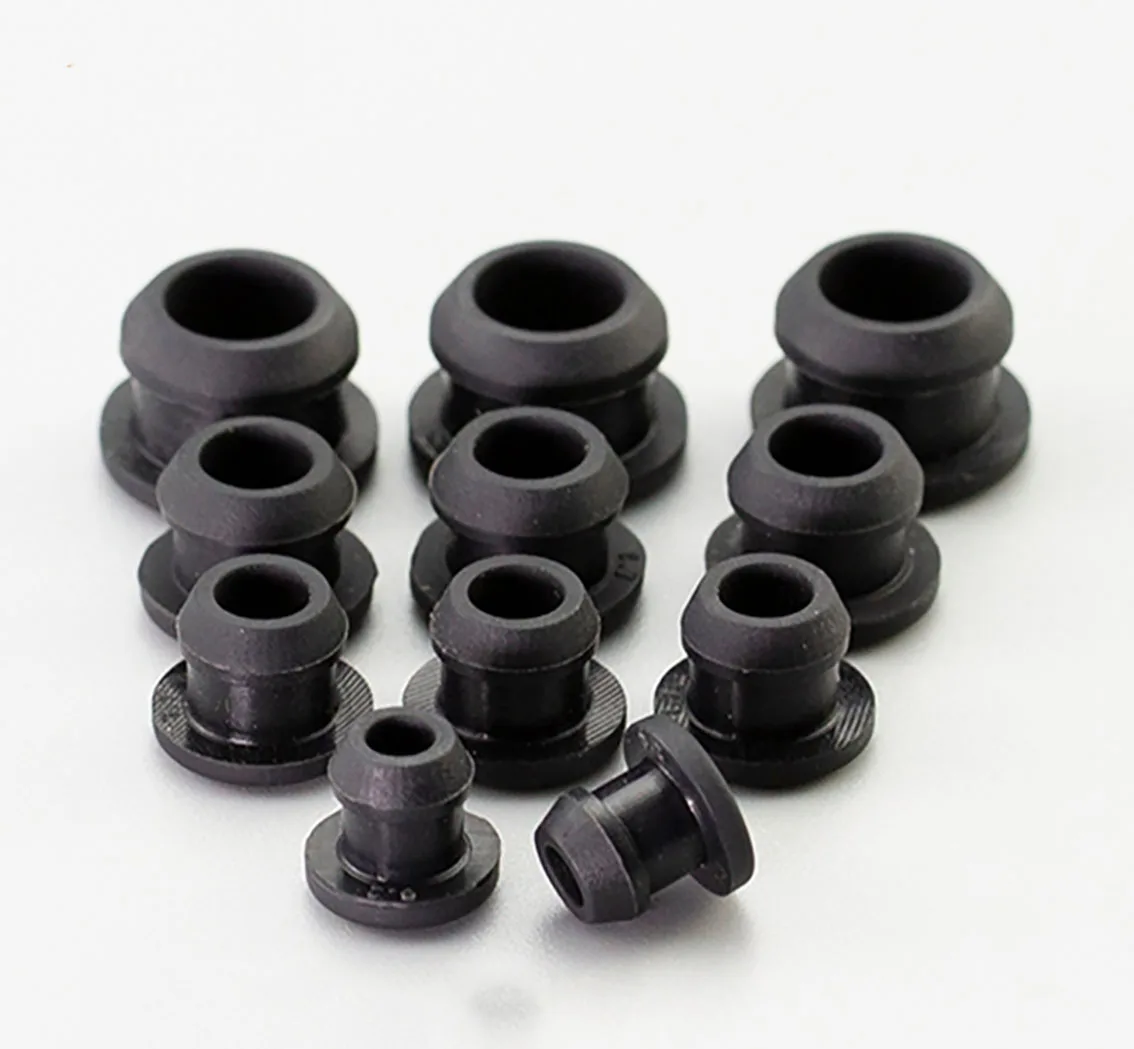 10Pcs Black Silicone Rubber Hole Caps 4.5-12mm T-type Plug Cover Snap-on Gasket Blanking End Cap Seal Stopper