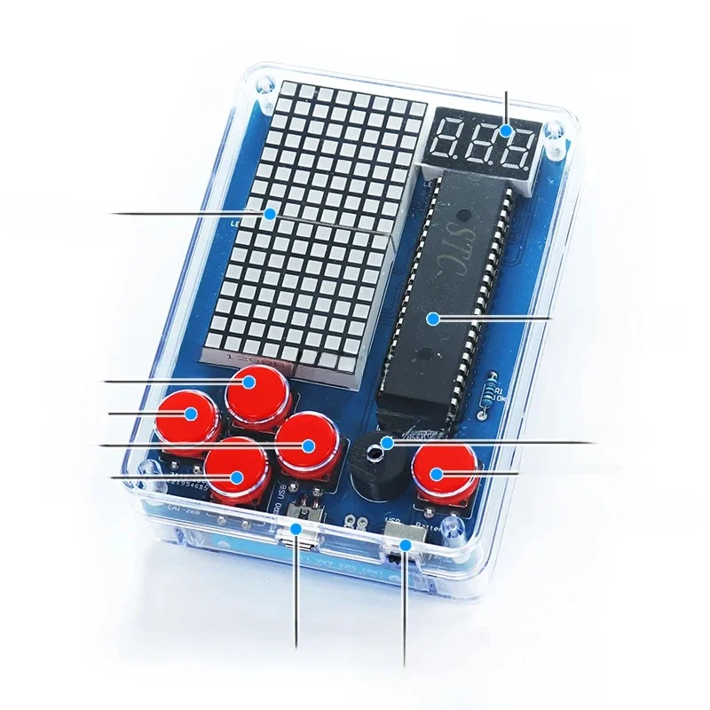 Zestaw do gier DIY Retro klasyczny zestaw do produkcji elektronicznej zestaw do lutowania spawania zestaw do gier Snake Plane Racing Mini Pixel konsola do gier — zdjęcie produktu 7