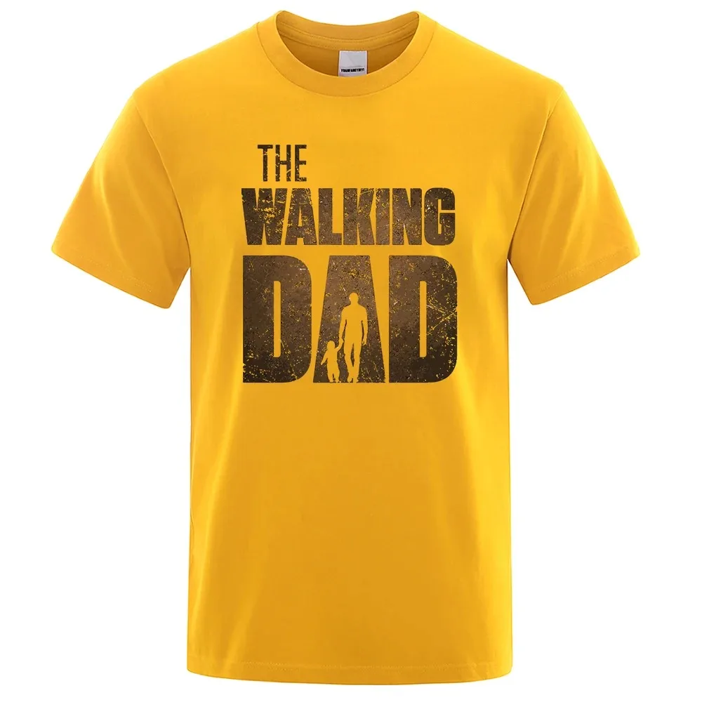 The Walking Dad Funny Street Printed Woman t-shirts Loose Oversized Comfort Cotton Short Sleeves Casual Hip Hop Women's Clothing