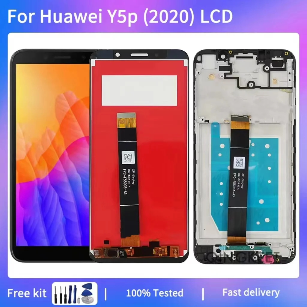 

5.45"NEW For Huawei Y5p Honor 9S LCD DRA-LX9 Display Touch Screen Digitizer Assembly For Huawei Y5p 2020 DRA-LX9 LCD With Frame