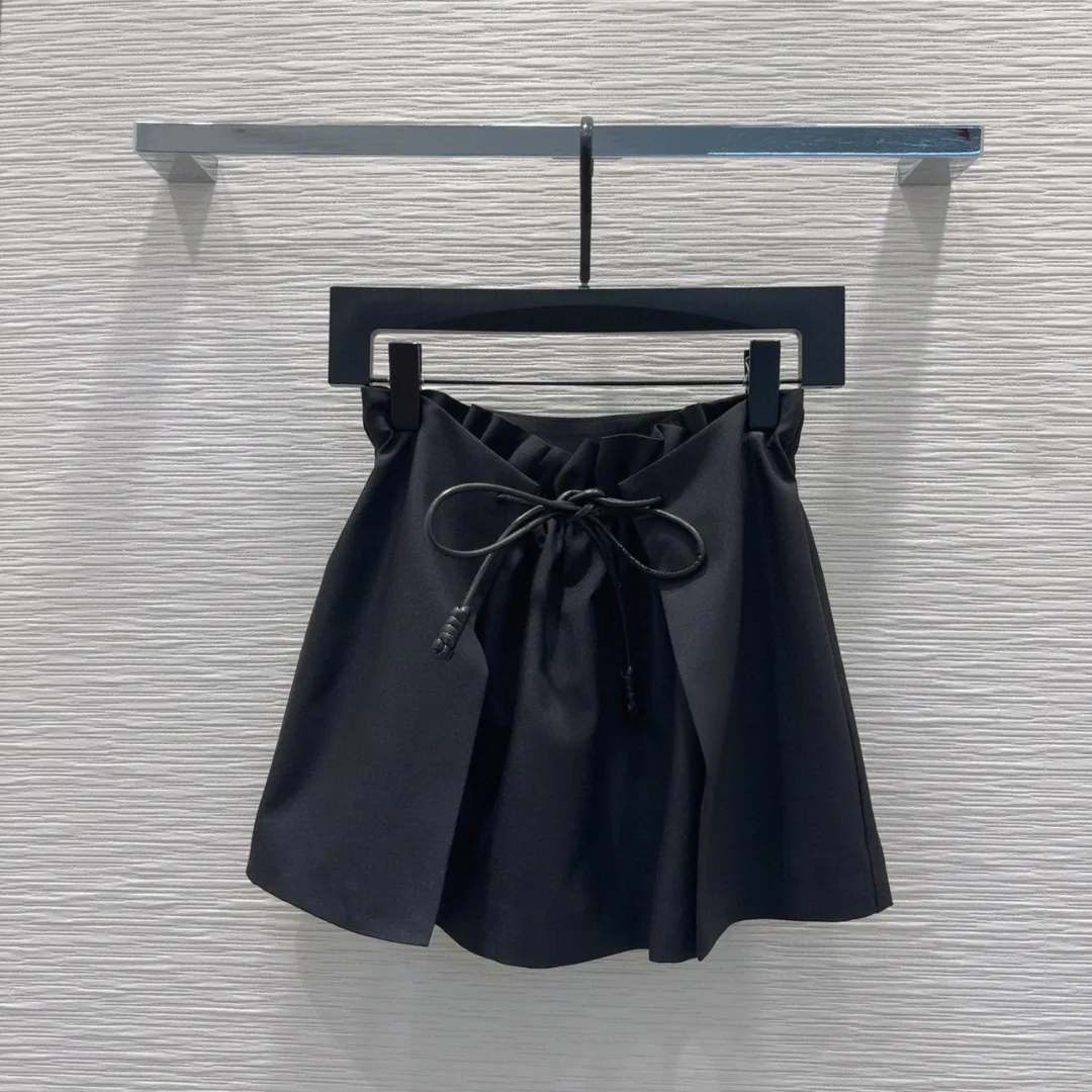 

New summer fashion high waist pleated drawstring duan