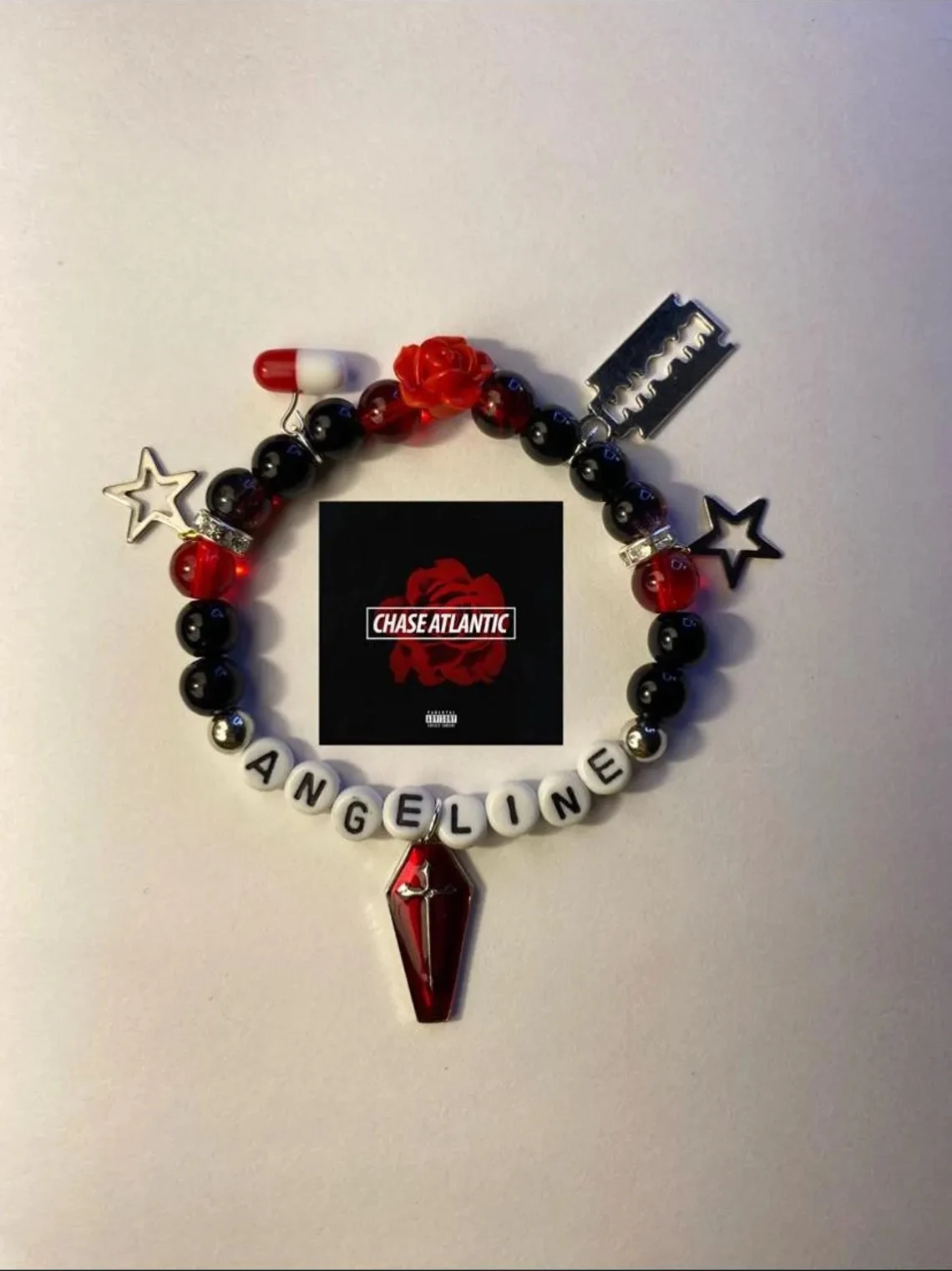 Handmade chase Atlantic Angeline self titled future diary inspired anime bracelet|gothic y2k charms Billie eilish cute gift