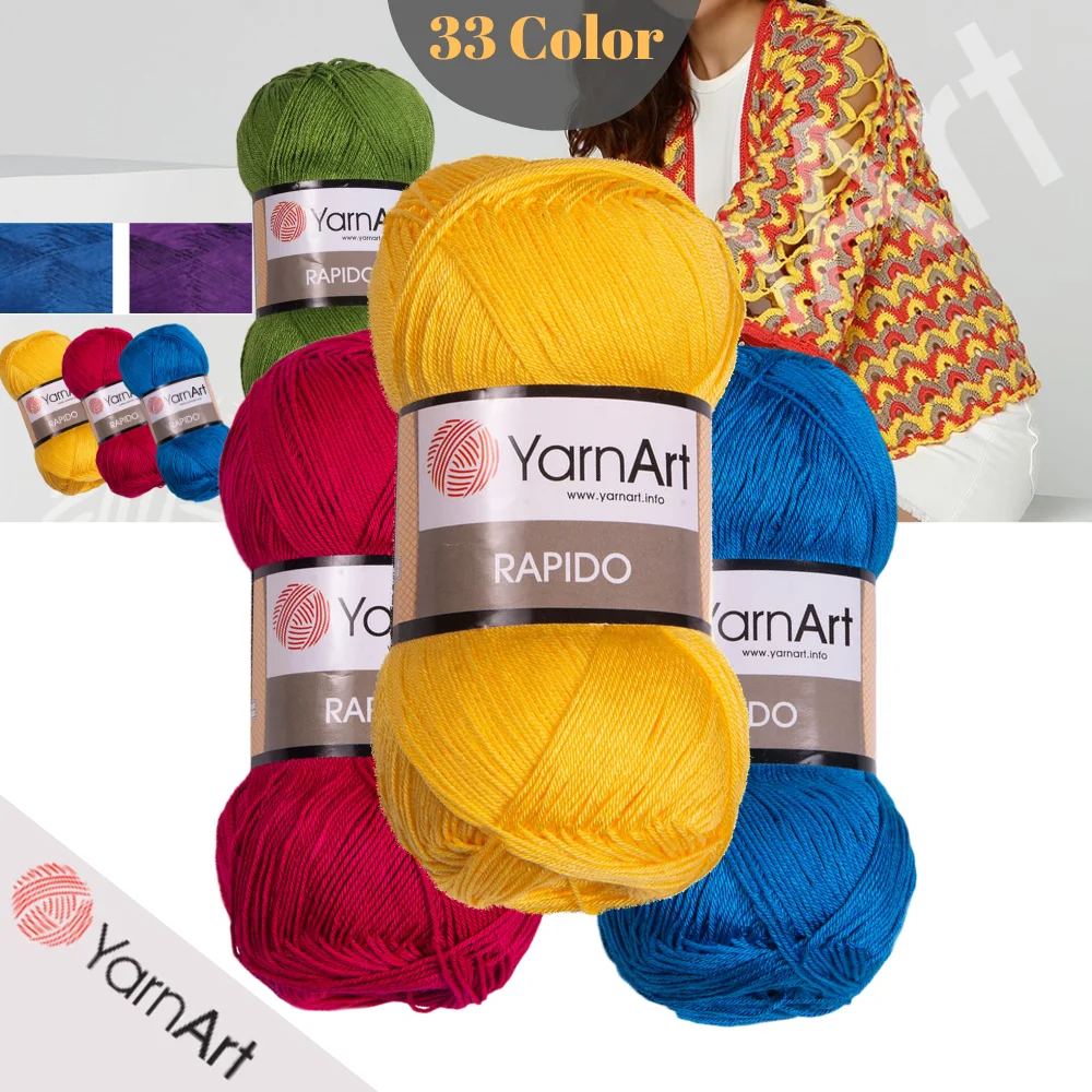 YarnArt Rapido Yarn - 33 Color Options - 350 Meters (100gr) - Microfiber Acrylic - Beret - Booties - T-shirt - Home Decoration - Scarf - Shawl -