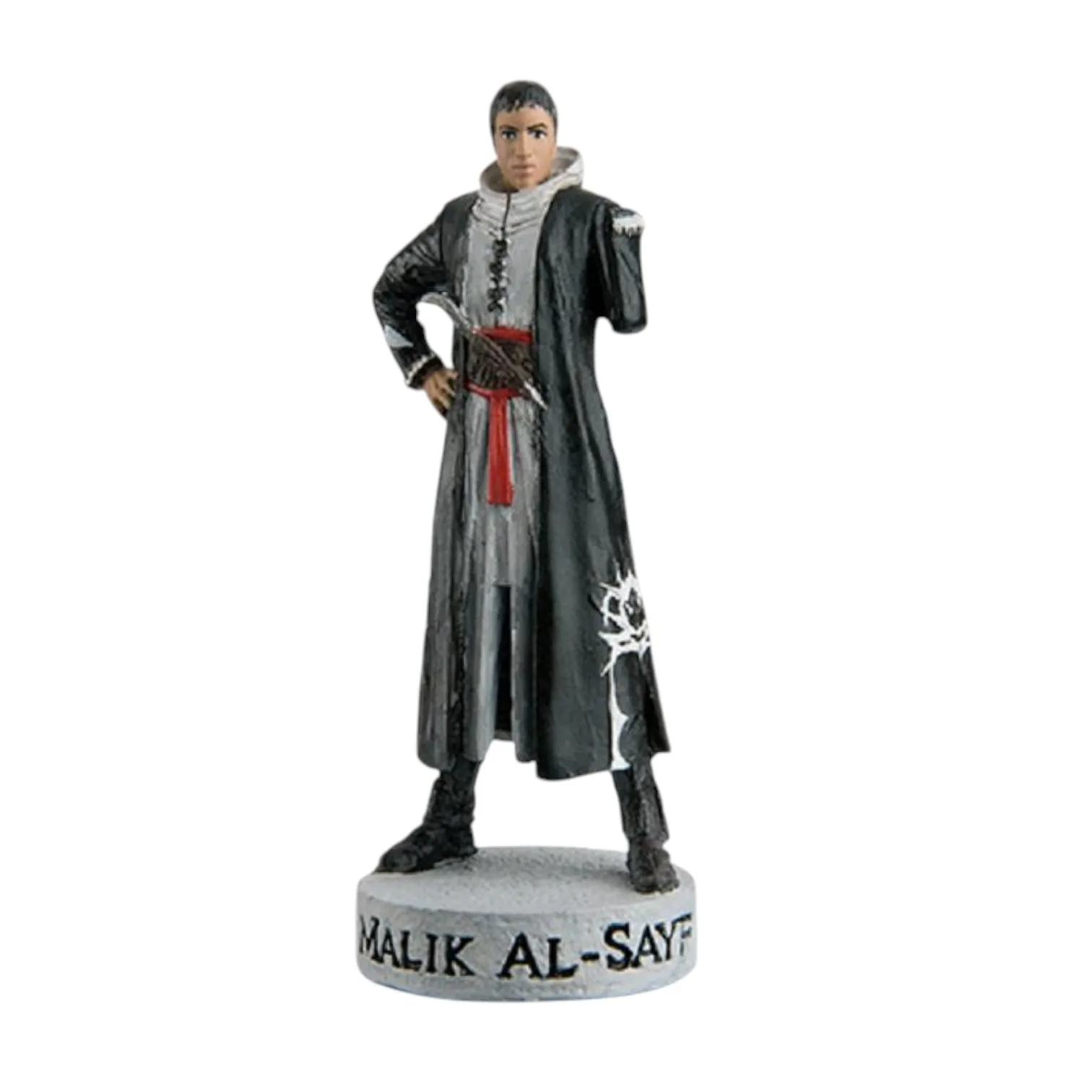 Ubisoft, Malik Al Sayf figura de resina coleccionable detallada pintada a mano de la Saga Assassin's Creed, Aprox.10 cms., Miniatura, Colección Oficial de la Franquicia Assassin's Creed, Embalaje blister puede estar arrugado, Sin fascículo, Peana nombre