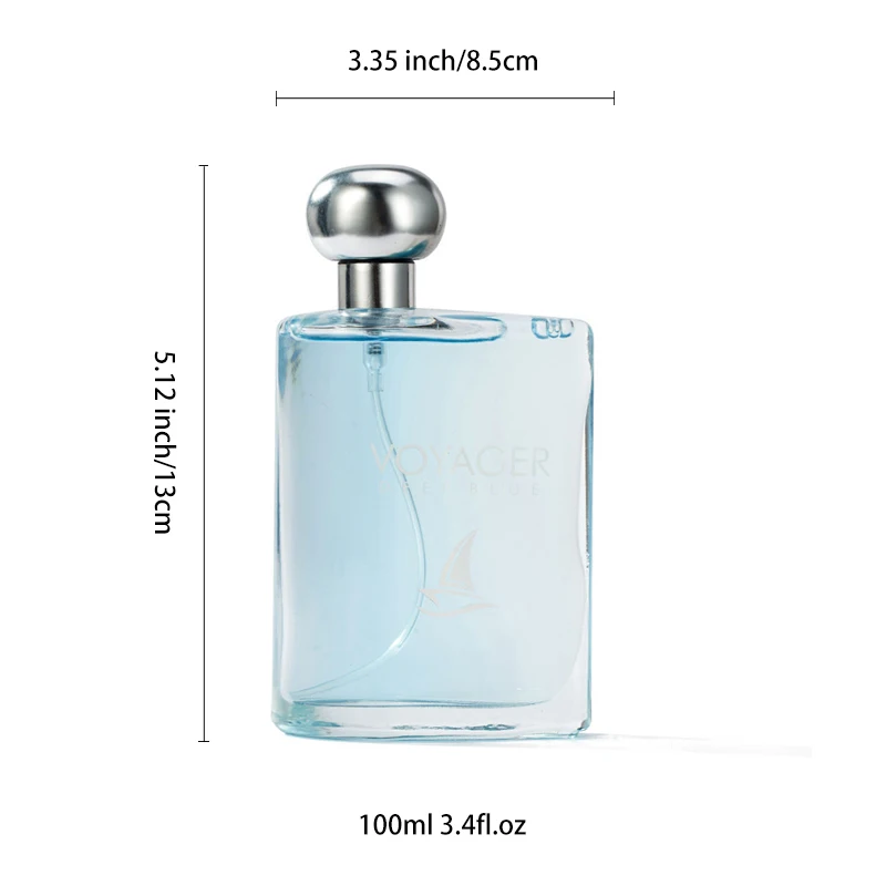 Perfume duradouro para homens, eau de parfum aquático amadeirado, colônia de cedro, spray de fragrância almíscar, Voyager, 3.4FL.OZ, 100ml