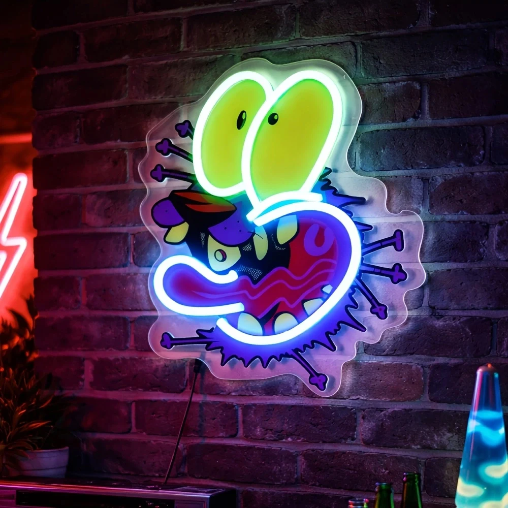 Neon Dog-Shaped LED Night Light USB Powered with 10 Adjustable Brightness Levels Decorative Ambient Light for Living Rooms Bedrooms Couples' Rooms Game Rooms
