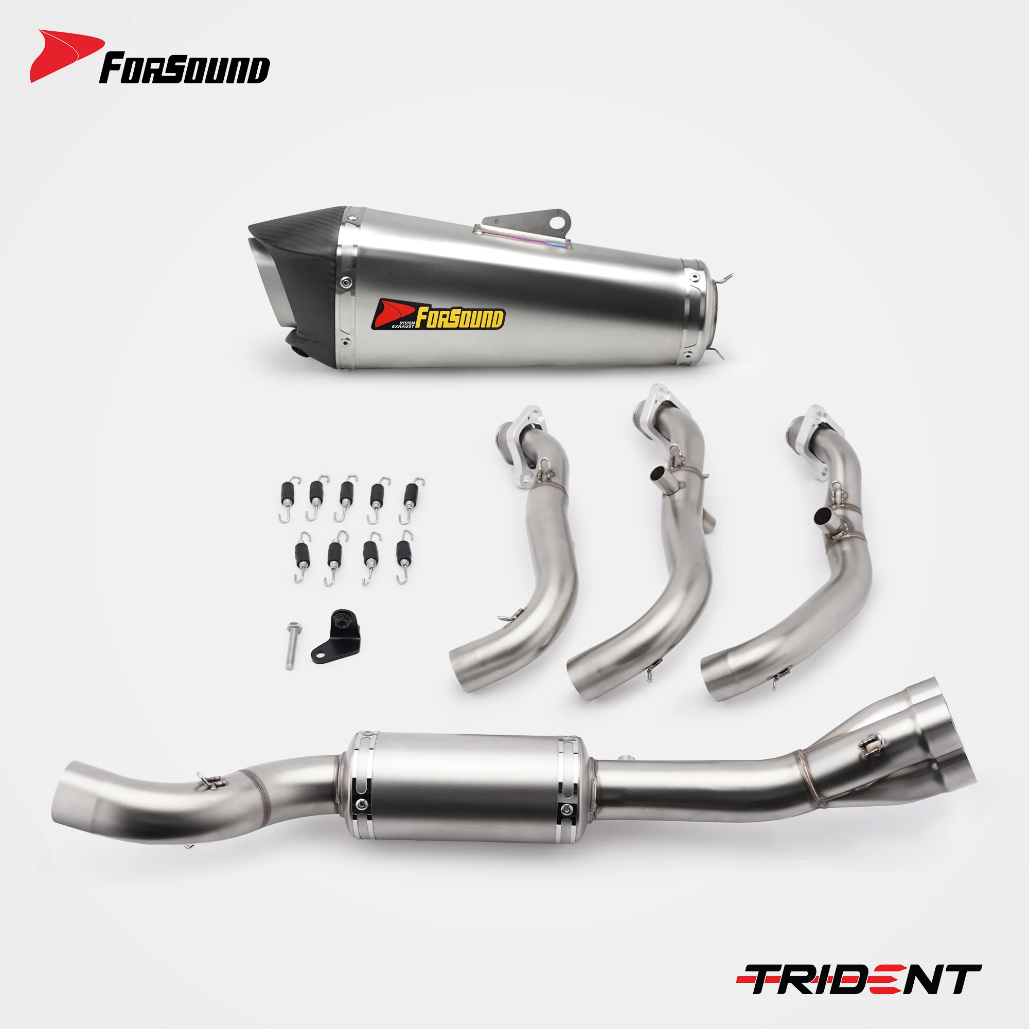 For Triumph Daytona 660 Tiger Sport 660 Trident 660 2021-2026 Full Exhaust Manifold Muffler Stainless Steel Removable DB Killer