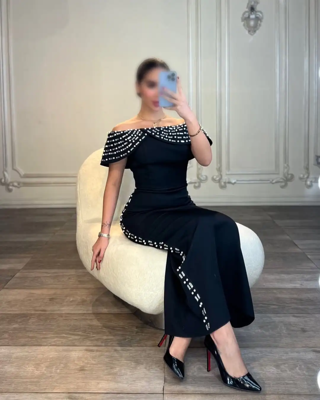 

summer new black one shoulder nail bead studded diamond bandage dress elegant and fashionable long evening party dress