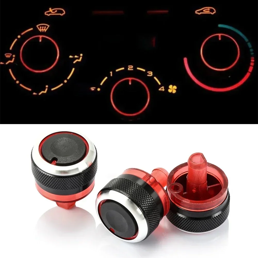 3 pièces pour Peugeot 206 207 citroën C2 Xsara Picasso aluminium climatisation AC chauffage climatisation interrupteur de commande boutons cadrans boutons