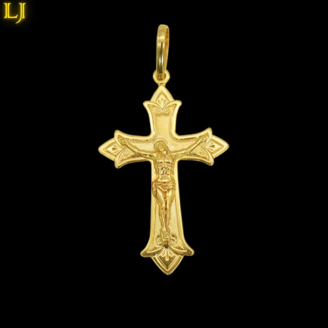 Cross Jesus Pendant Ancient Currency Crucifix-Eternal Guarantee in Color! Men's pendants best than 18K gold plated