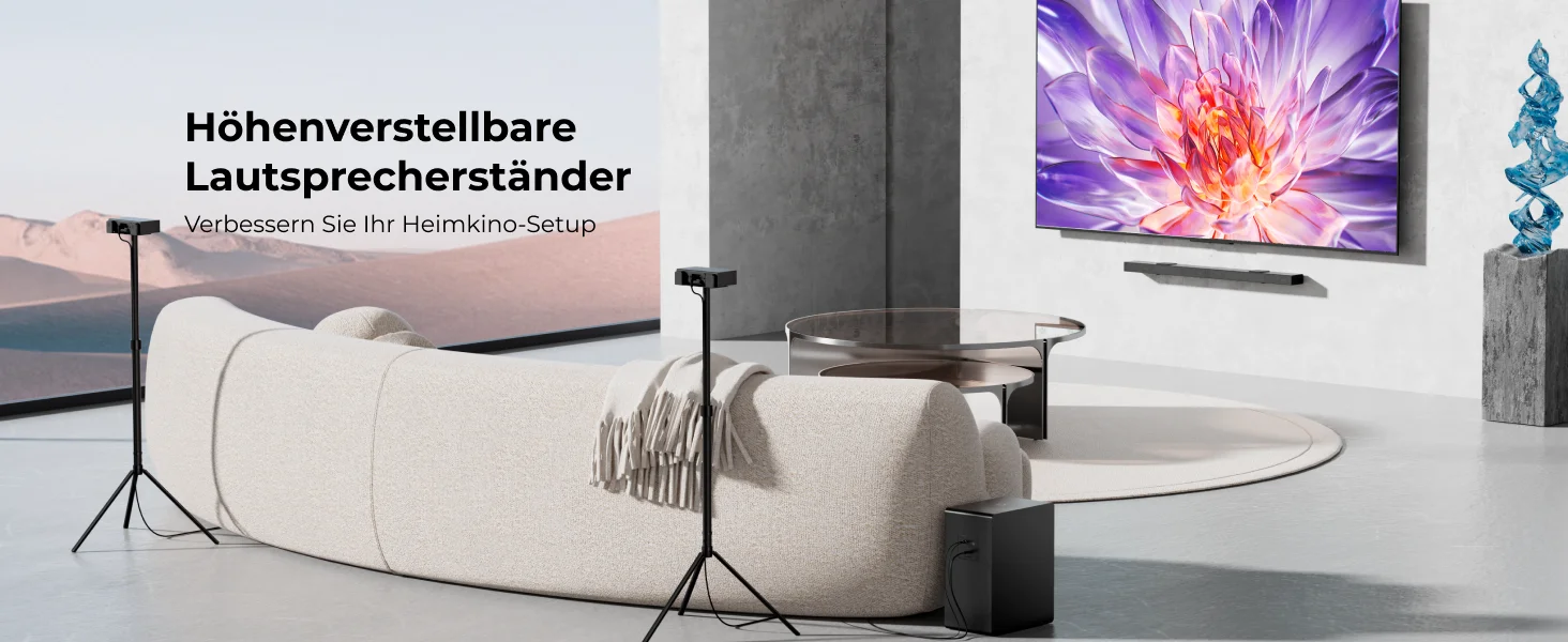 ULTIMEA Steady S80 Height Adjustable Surround Speaker Stands from 62cm to 93cm for ultimea Nova S80 – Detail 1