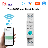 Tuya WiFi Mcb Circuit Breaker, Power Metering, 1P, 63A, DIN Rail for Smart Home, Wireless Remote Control Smart Switch by App,