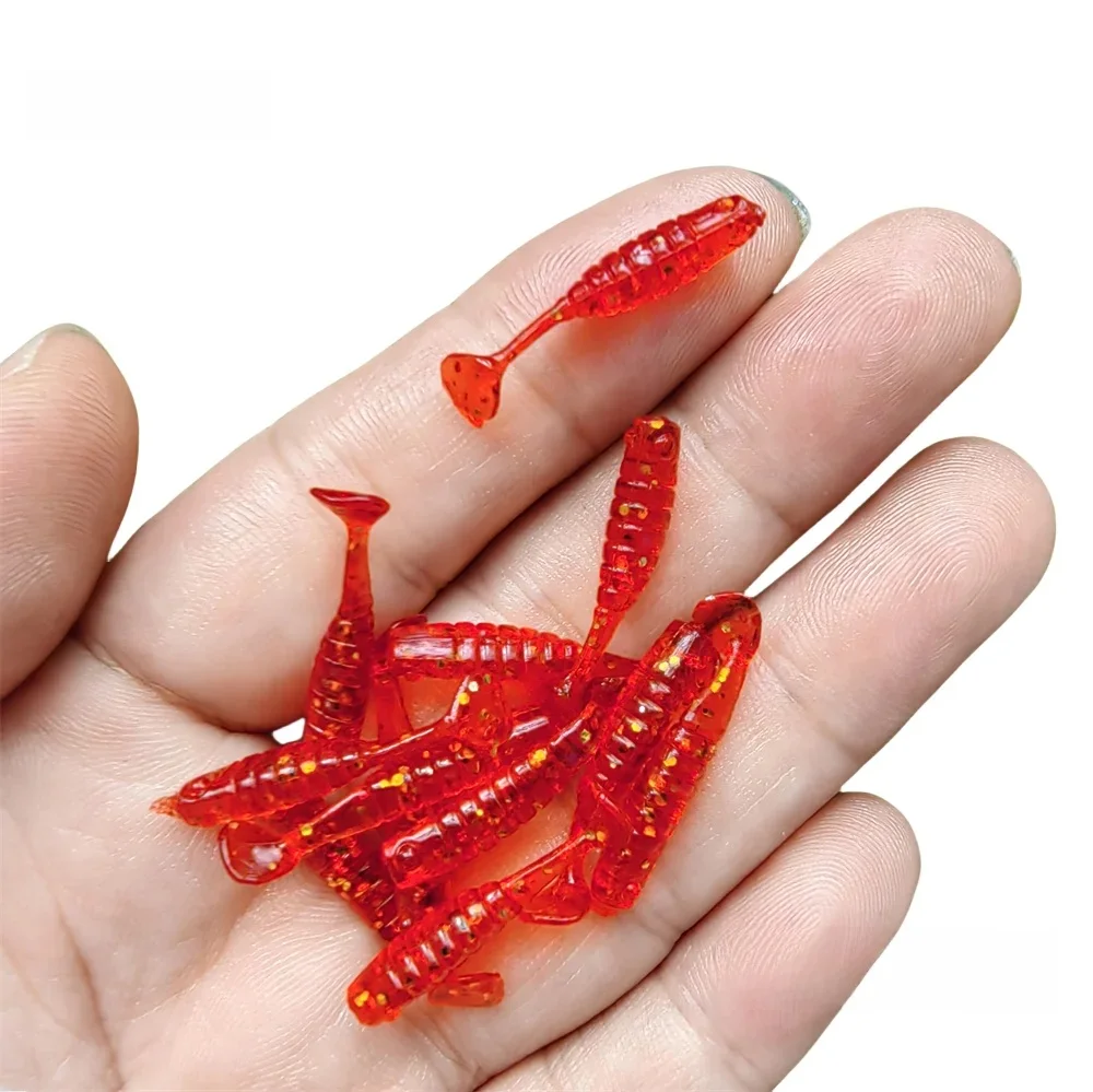 MUKUN 60 sztuk wiosło wędkarskie ogon miękka przynęta dwim jig mini mała mała ryba przynęta wędkarska 2.5cm/0.2g multicolor — zdjęcie 2