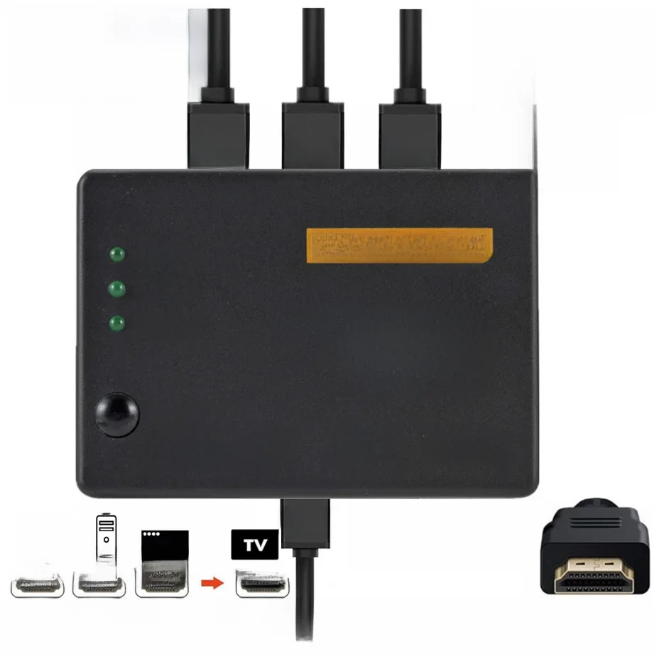 4K 2K 3x1 HDMI Kabel Splitter HD 1080P Video Switcher Adapter 3 Eingang 1 Ausgang Port HDMI Hub für Xbox PS4 DVD HDTV PC Laptop TV