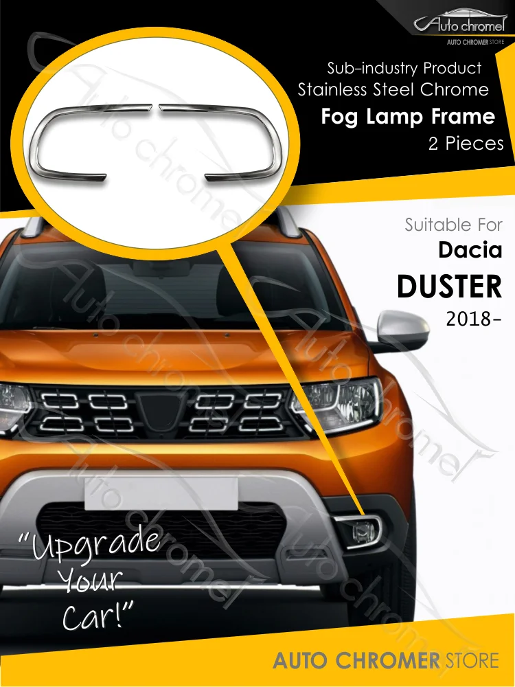 For Dacia Duster Fog Lamp Frame Chrome Accessory, 2018, Good Quality, Exterior Parts, Car Accessories, External Styling