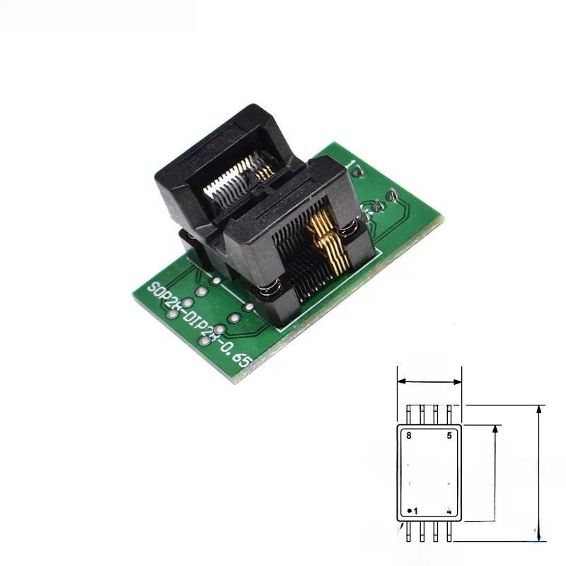 1 szt. Ssop8 Tssop8 do Dip8 gniazdo adaptera programatora Tssop do Dip konwerter układ testowy Ic dla skoku 0,65 mm — zdjęcie 2