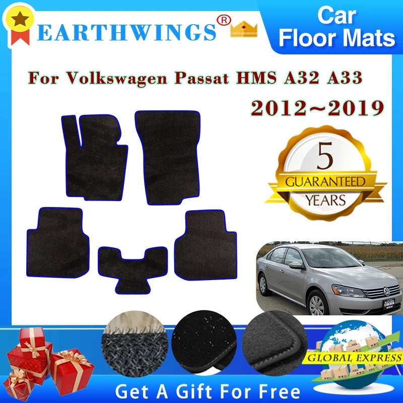 

Car Floor Mats For Vw Volkswagen Passat NMS A32 A33 2012~2019 Carpets Rugs Panel Anti-slip Premium Custom Foot Pads Accessories