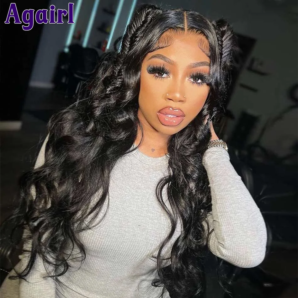 Wig Frontal Renda Gelombang Tubuh 13X6 13X4 Wig Highlight Wig Rambut Manusia Hitam dengan Highlight Abu-abu Sebelum Dipetik 5X5 Wig Penutupan Renda