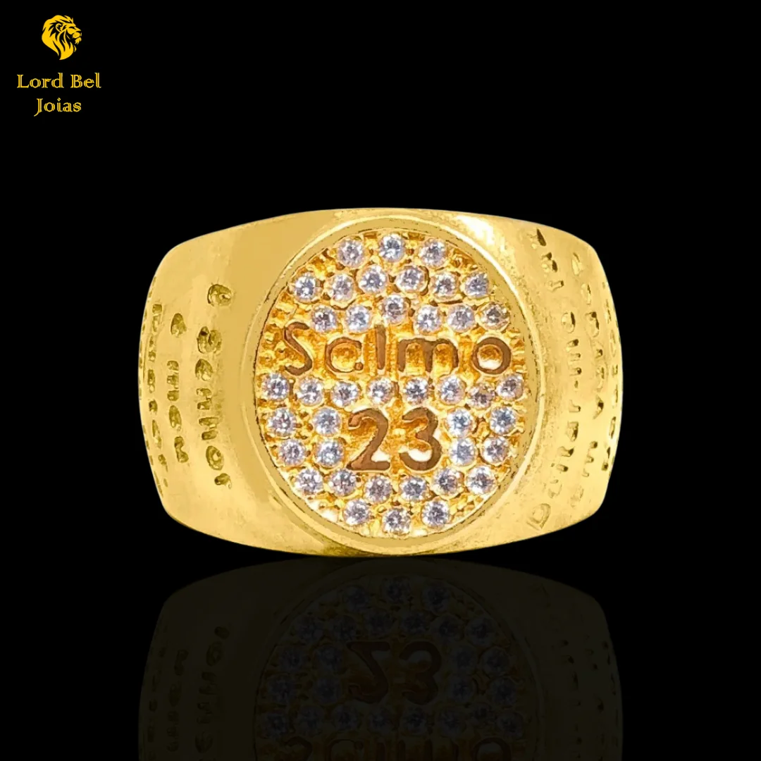 Deder Psalm 23 Craved-Nordic Gold Ring Shine 18K Eternal | Lord Bel Male Rings in Old Coins