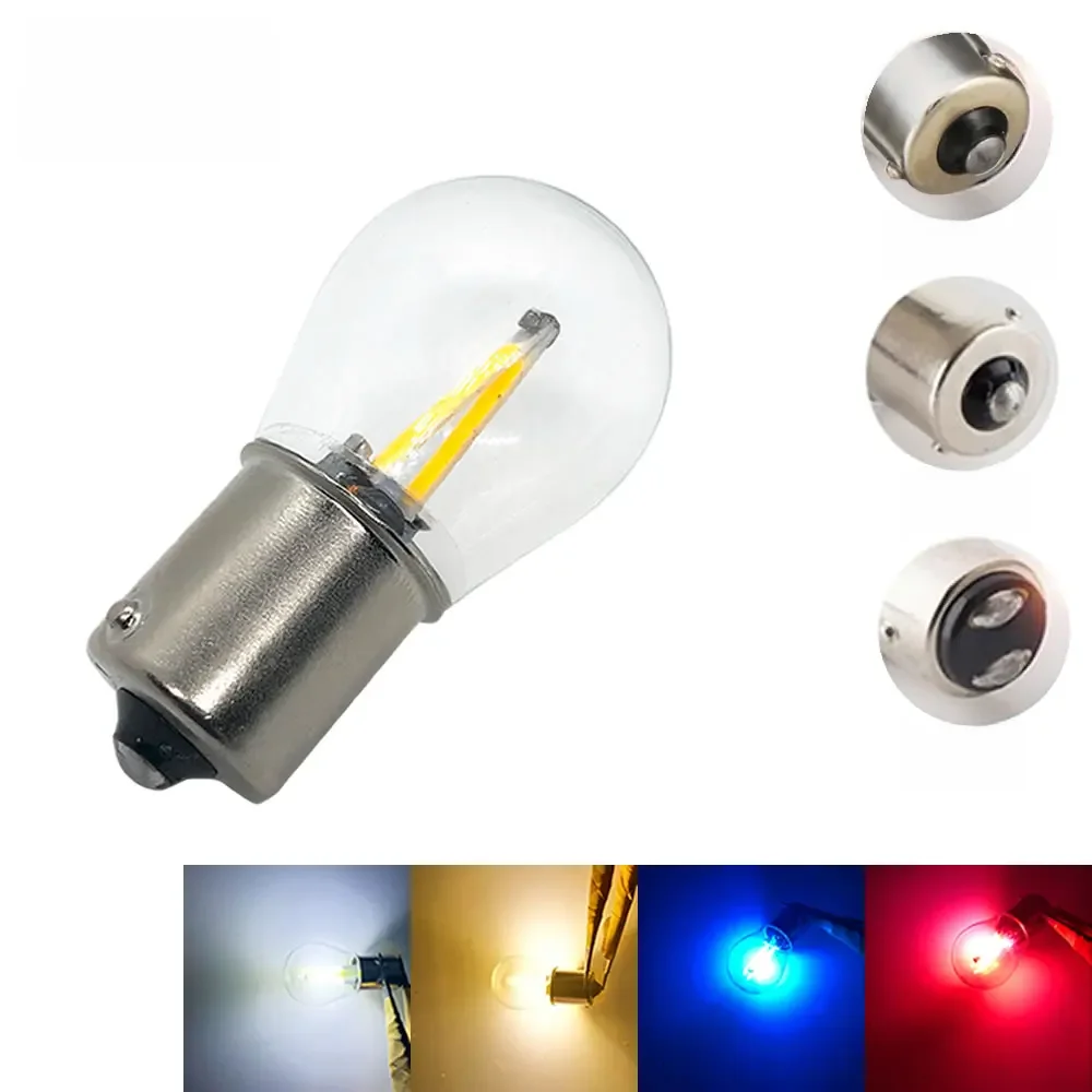 1X1156 BA15S 1157 BAY15D BAU15S CAR LED 2 COB Żarówka kierunkowskazu Żarówki tylne Światło cofania 12V DC Biały Ciepły Biały — zdjęcie 2