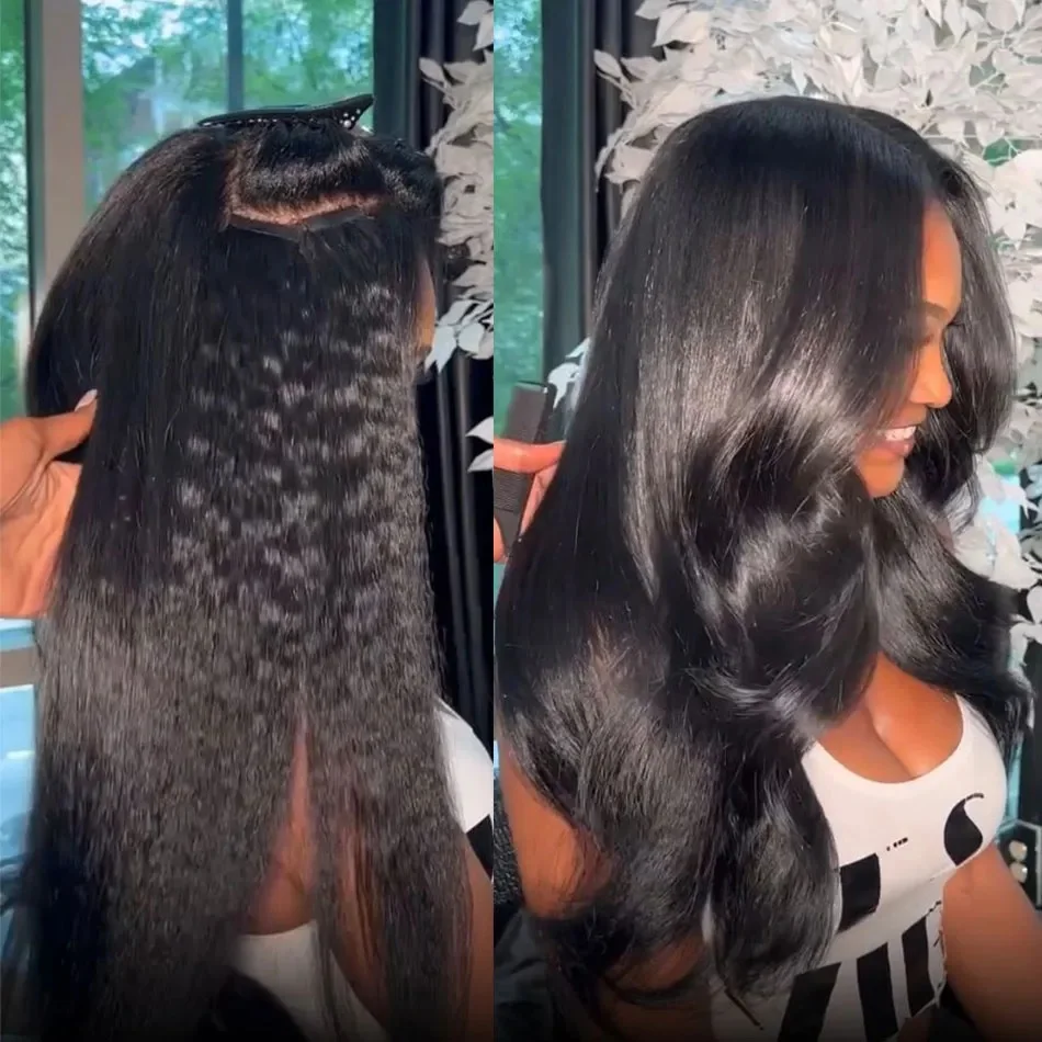 Extensiones de cabello con cinta recta rizada, cabello humano brasileño 100% adhesivo, cabello humano rizado de 22 a 24 pulgadas, negro Natural para mujeres