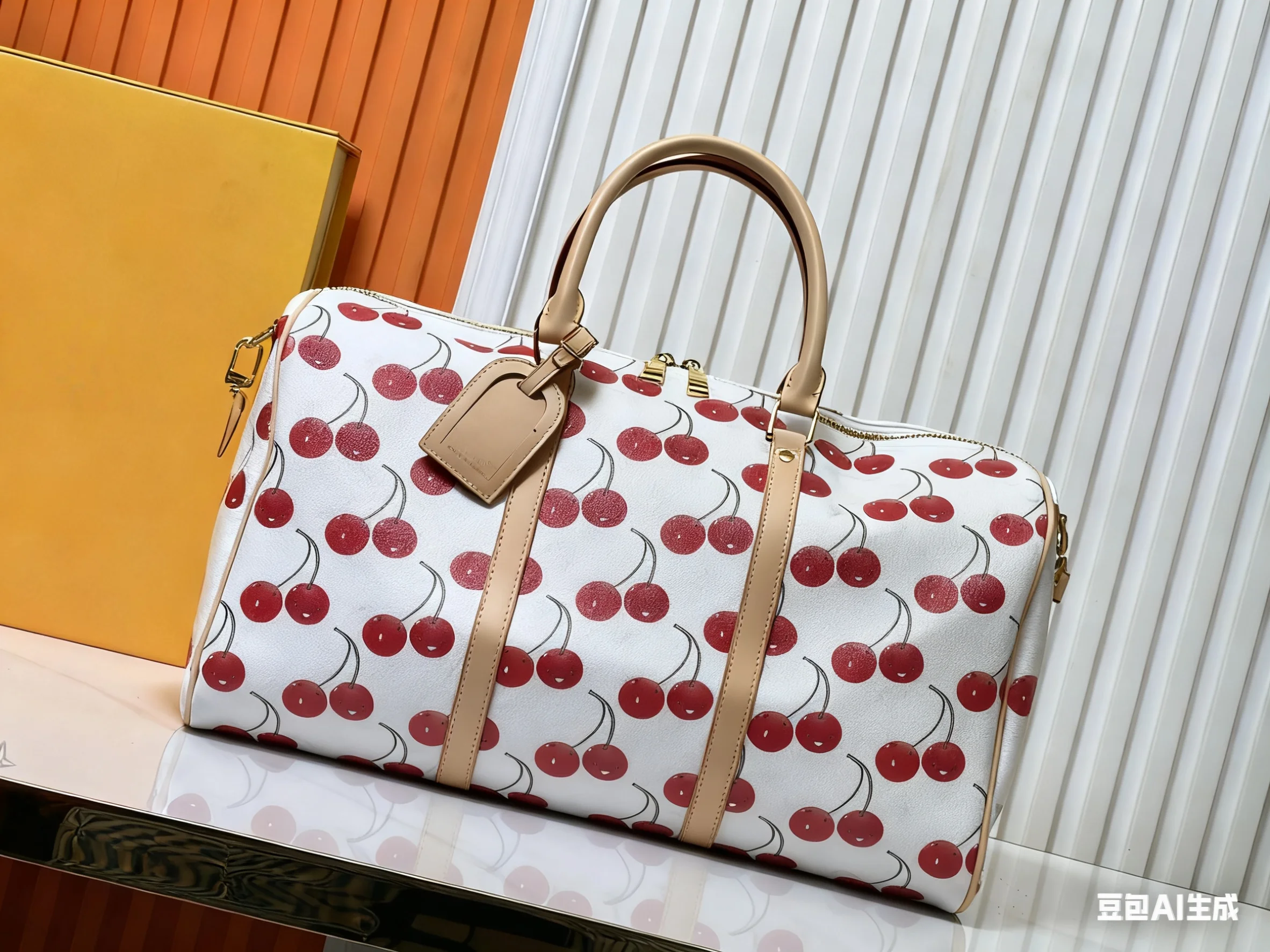 

Large-capacity cherry 2025 women's color-matched backpack with shoulder strap and crossbody strap SU73