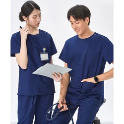 Korean Scrub Set Medical Uniforms Hospital Nurse Doctor Workwear Surgical Surgery Suit for Women Men Dental Pet Vet Scrubs 210
