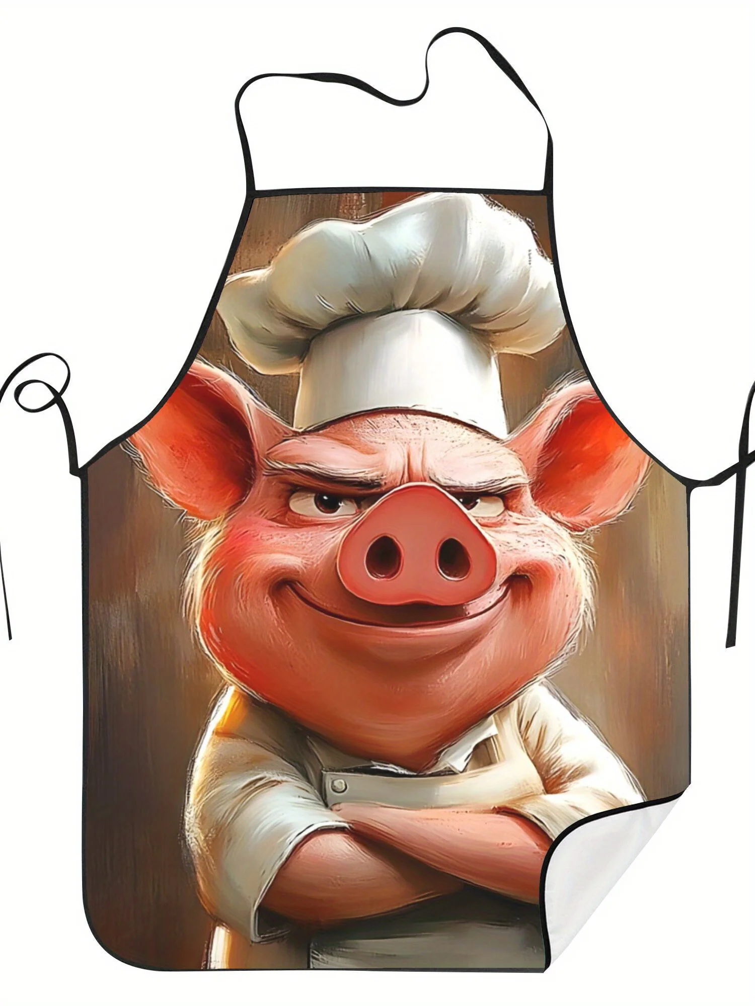 1 Piece Cute Pig Chef Apron with White Hat and Shirt, Retro 
