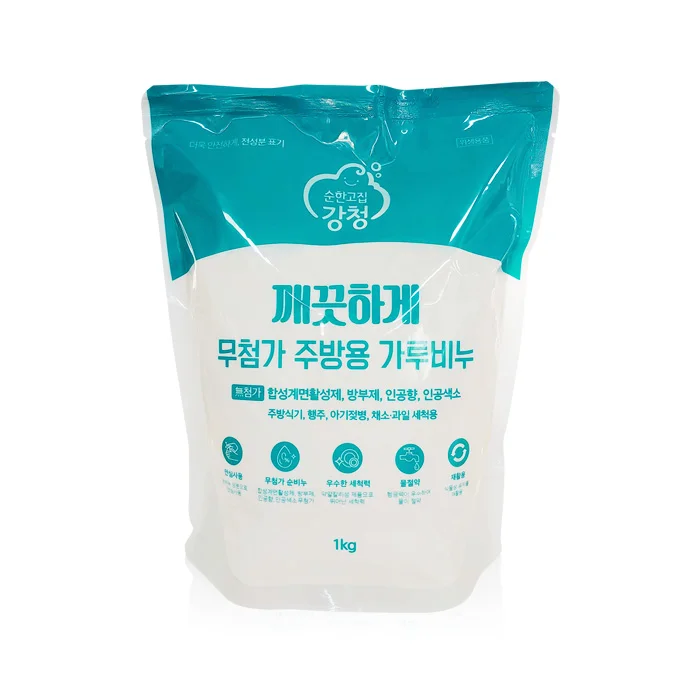 Addition of Gangcheong-free (surfactant) Clean Kitchen powder soap 1kg 1 kind of washing soap