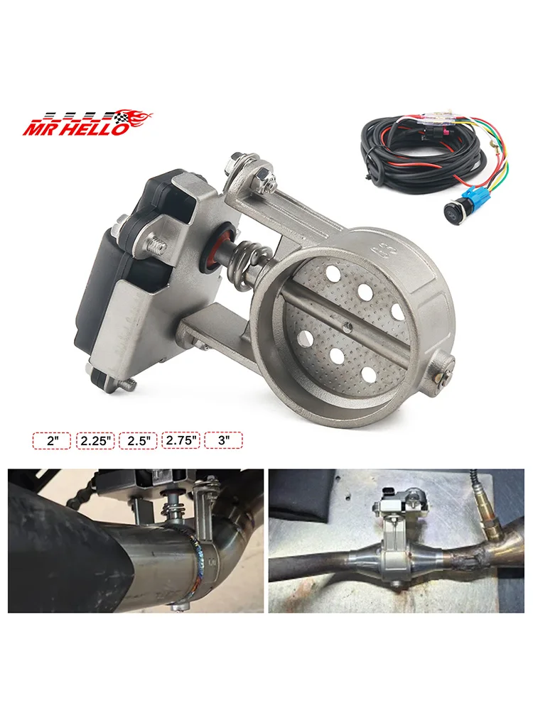 Auto/Motorfiets Uitlaatpijp Systeem Locomotief Geluiddichte Rvs Klep Elektronische Schakelaar Knop Controle 51/60/63/70/76m - afbeelding 2