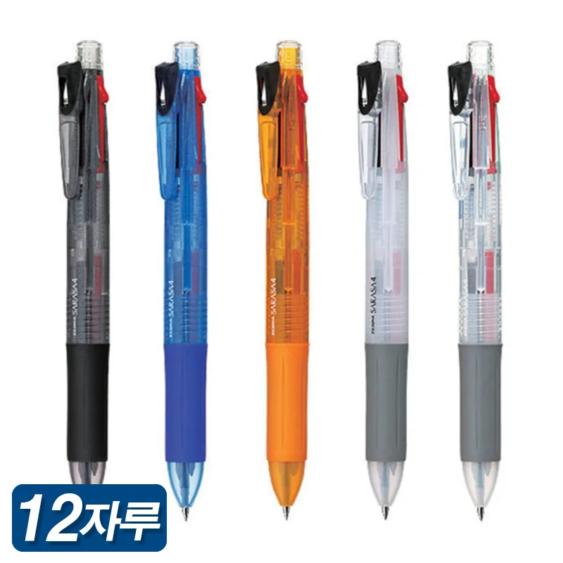 Zebra Sarasa 4 colors multi pen 1 hit 12 sacks J4J1 0.5mm knock ball pen zebra Sarasa 4 color multi-pen 05 knock type ballpen 12ea